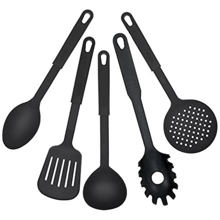 Nu Steel 9 in. & 1.3 mm Kitchen Serving Tool Set - 5 Piece TG-CRATER-T4